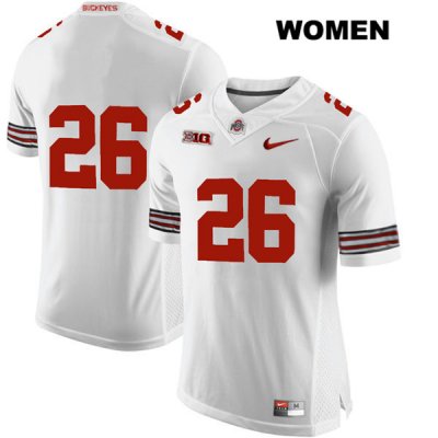 Women's NCAA Ohio State Buckeyes Jaelen Gill #26 College Stitched No Name Authentic Nike White Football Jersey QM20J65GT